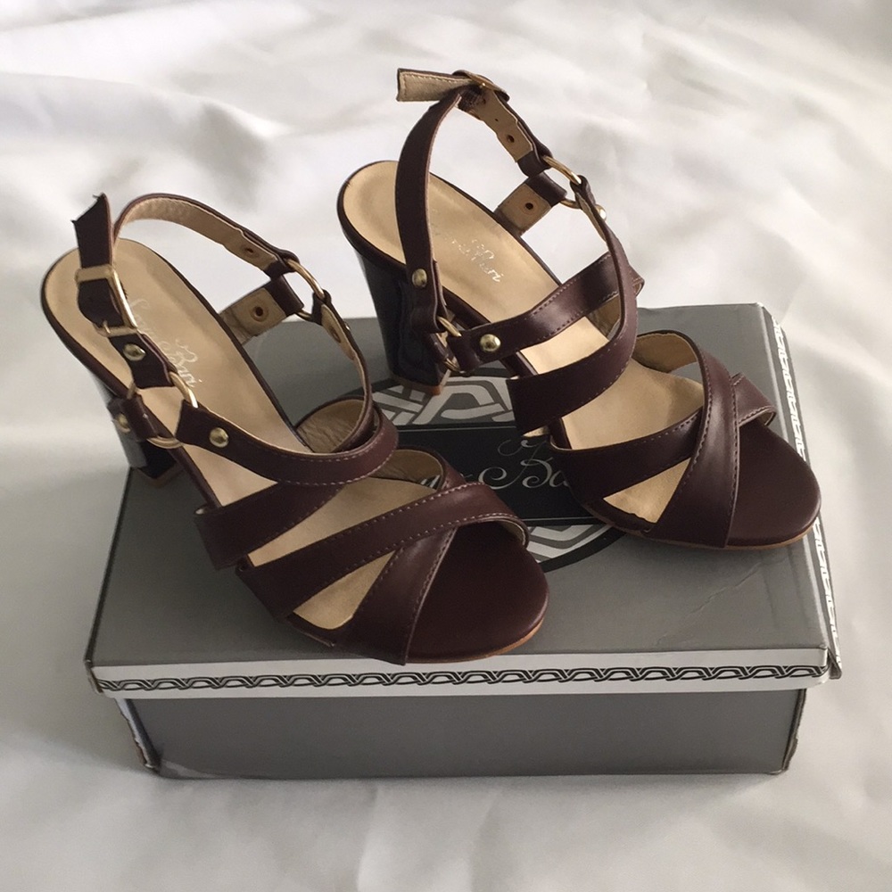 Sergio Bari Samantha Strappy Heels Brown Size 6